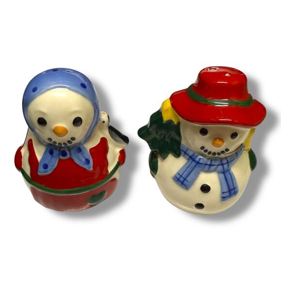 Pfaltzgraff Perennials Snow Village Hostess Set Cream Sugar Salt Pepper Spoon - Picture 3 of 9